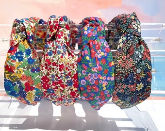 Liberty of London geknoopte hoofdband, Liberty Tana Lawn™ katoenen hoofdband, top geknoopte bloemen hoofdband, Margaret Annie geknoopte hoofdband