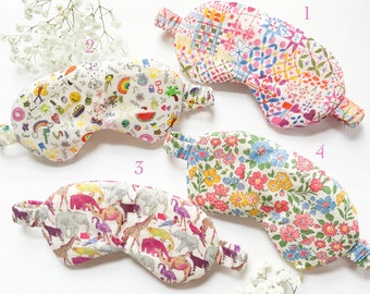 Liberty of London Eye Mask Kids, Floral Sleeping Masks for Kids, Children Sleep Mask Silky, Floral Sleeping Eye Mask, Sleep Aids for Kids