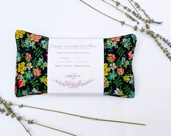Organic Lavender Eye Pillow, Liberty of London Weighted Eye Pillow, Aromatherapy Eye Pillow for Spa and Relaxation, Liberty Fabric Edenham