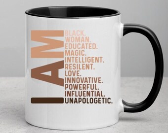 African American Coffee Mug, African American Art Coffee Cup, Black Girl Magic African American mugs  African American Gift for Black Woman