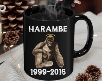 Gorilla Mug RIP Harambe Gorilla Mug , Harambe 1999 - 2016 , Monkey Mug Gift for Africa Zookeepers Animal Lovers Camping Mug Cincinnati Zoo