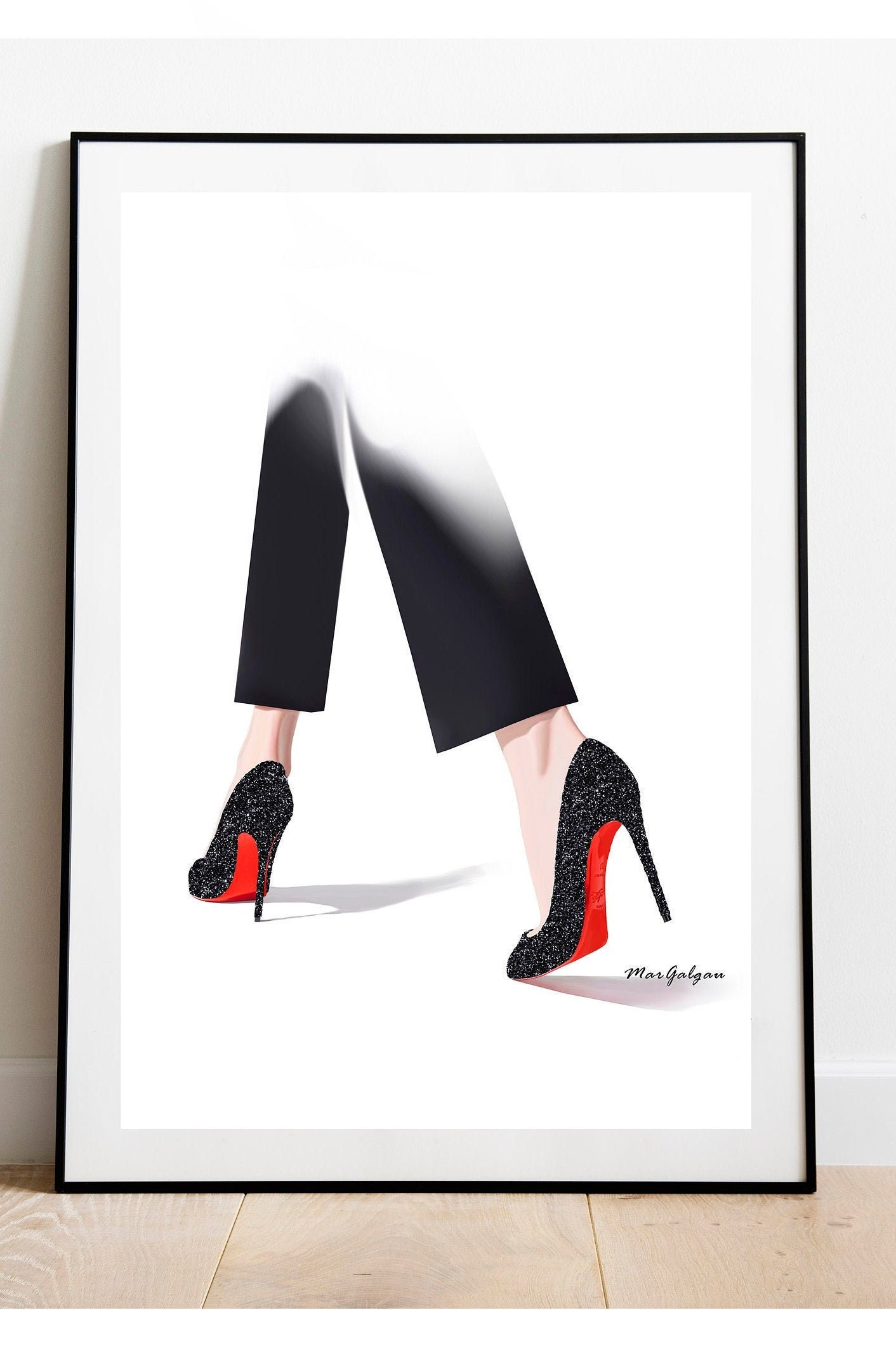 Christian Louboutin illustration shoes fashion illustration | Etsy