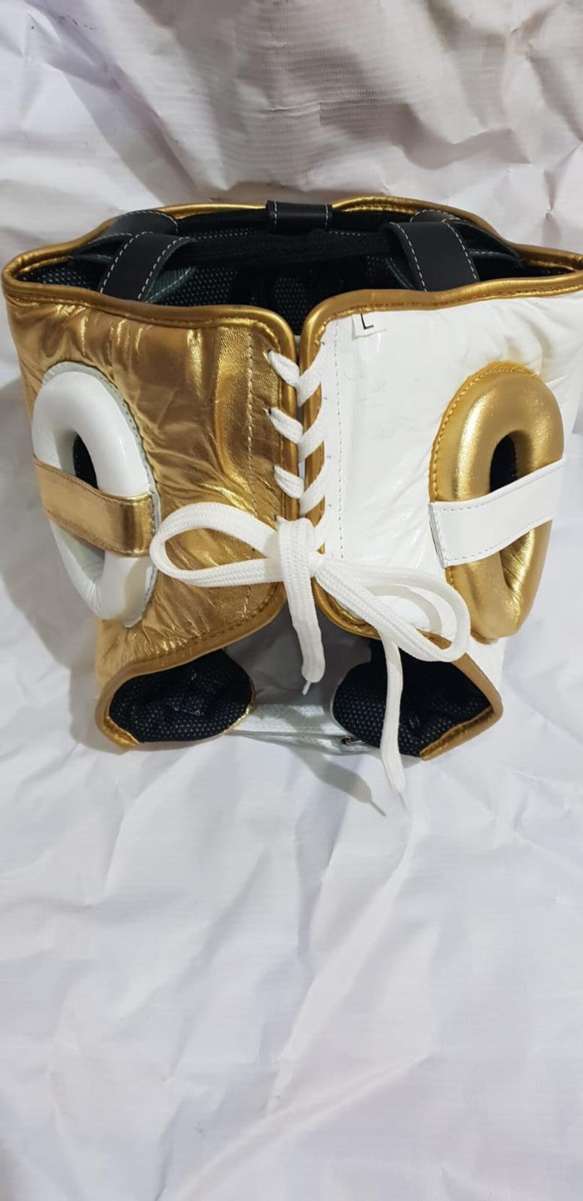 Custom Made White Gold W1NN1NG Boxing Gloves Head Gear Etsy