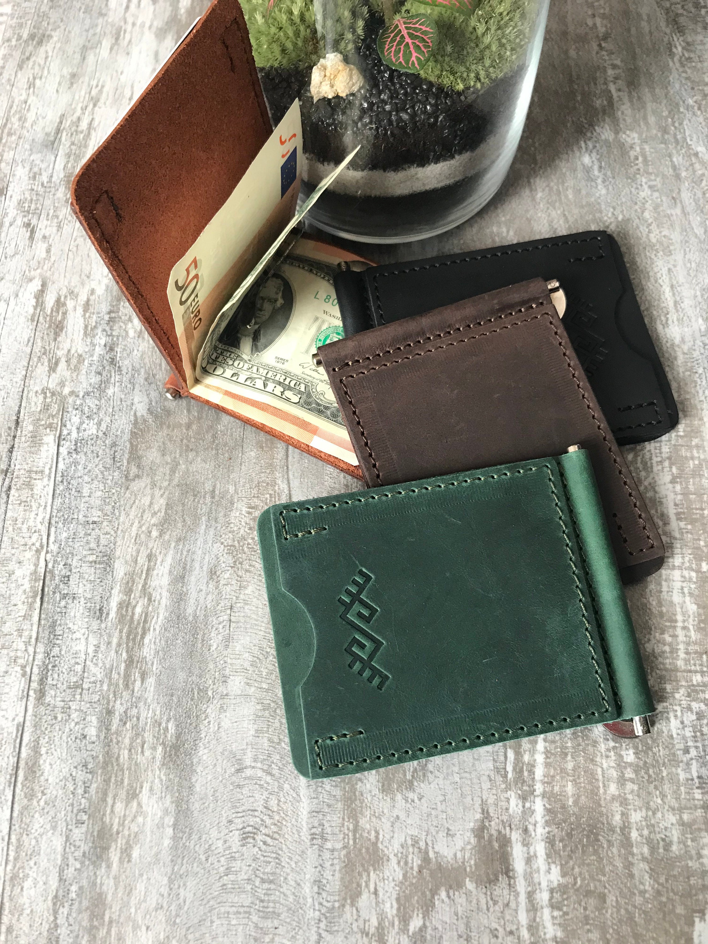 ONE SOP Portabanconote Magnetico In Ecopelle Con Astuccio, Made In Italy – Fermasoldi Personalizzabile, Colore Verde