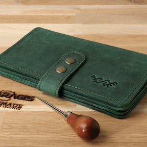 Organizador de billetera de cuero hecho a mano