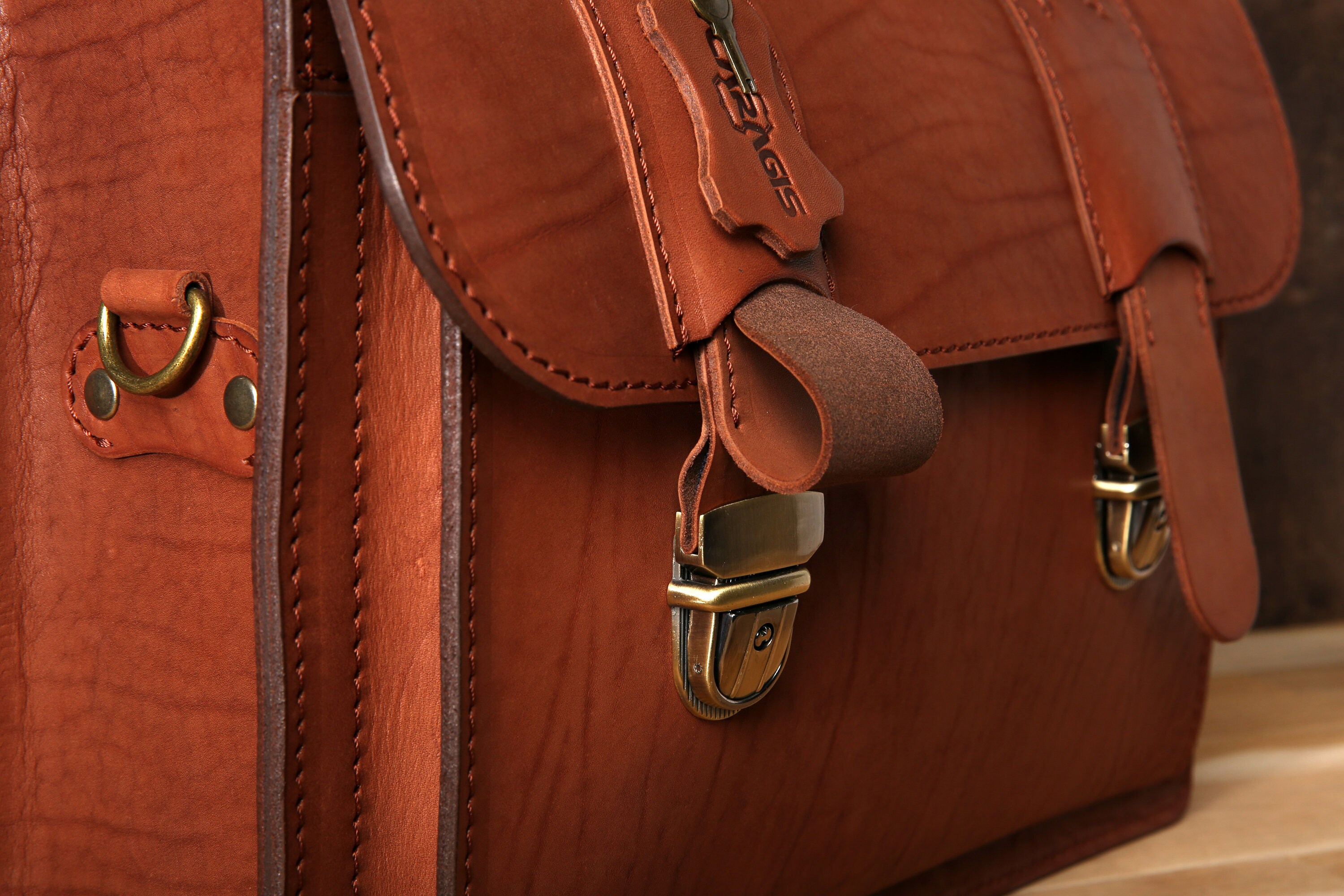 Cognac leather briefcase Convertible briefcase Briefcase Etsy