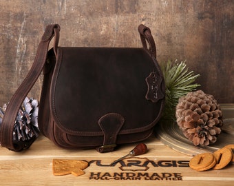 Leather saddle bag | Crossbody bag | Shoulder bag | Western bag | Casual brown bag | Birthday gift | Christmas gift | Birthday gift women