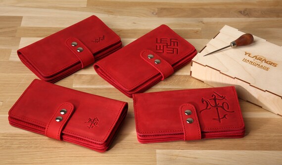 Large Red Leather Wallet Women s Phone Wallet Large Capacity Everyday Wallet Engraved Wallet Christmas Gift Birthday Gift Women Etsy Ireland