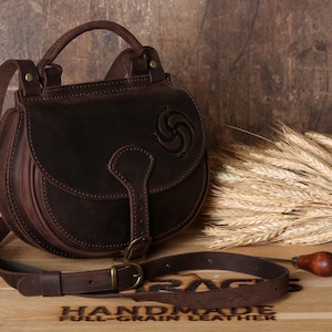 Petit sac à main marron | Sac de voyage à bandoulière | Sac double | Sac à bandoulière | sac vintage | Cadeau pour maman | Cadeau d'anniversaire femme | Cadeau de Noël