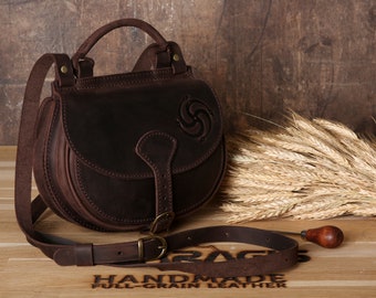 Small brown purse | Crossbody travel bag | Two fold bag | Shoulder bag | Vintage bag | Gift for mom | Birthday gift women | Christmas gift