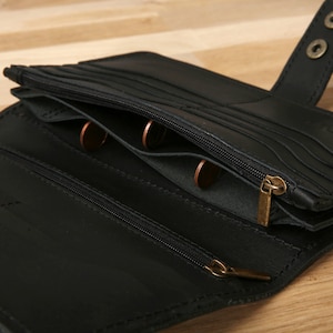 Black soft leather wallet organizer | Christmas gift