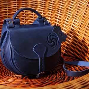 Petit sac à main en cuir bleu | Sac de voyage à bandoulière | Sac double | Sac à bandoulière | sac vintage | Sac bohème | Cadeau de Noël| Cadeau d'anniversaire femme