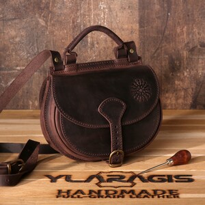 Petit sac à main marron | Sac de voyage à bandoulière | Sac double | Sac à bandoulière | Cadeau pour maman | Cadeau d'anniversaire femme | Cadeau de Noël