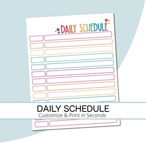 Kids Daily Schedule, Homeschool Schedule, Printable Editable Daily Schedule, Kids Daily Routine, Daily Schedule for Kids, Kids Daily Routine