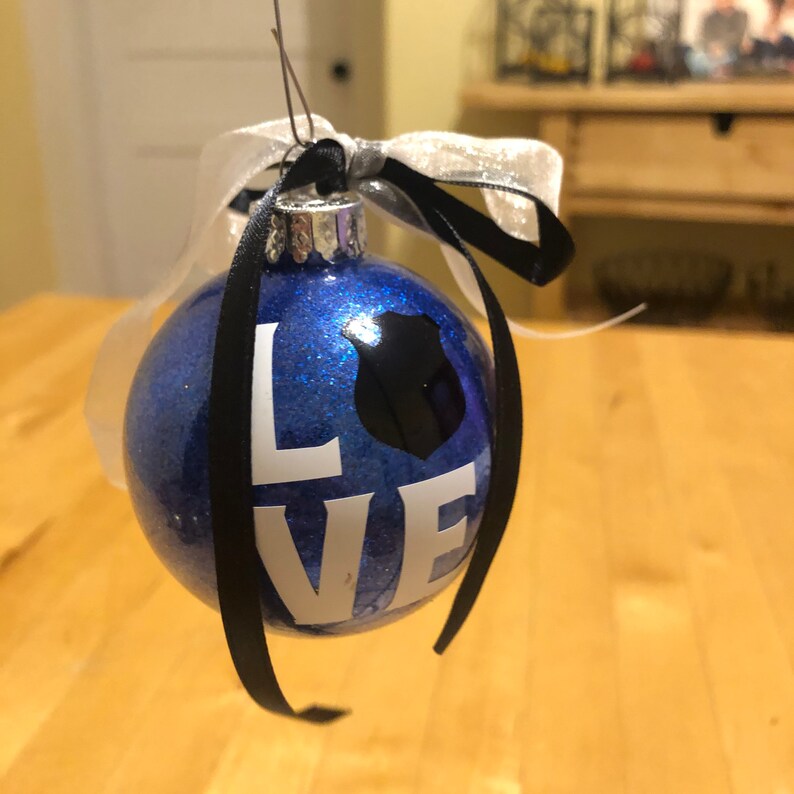 Christmas Ornament Love Police Ornament Police Officer Gift Glass Ornament