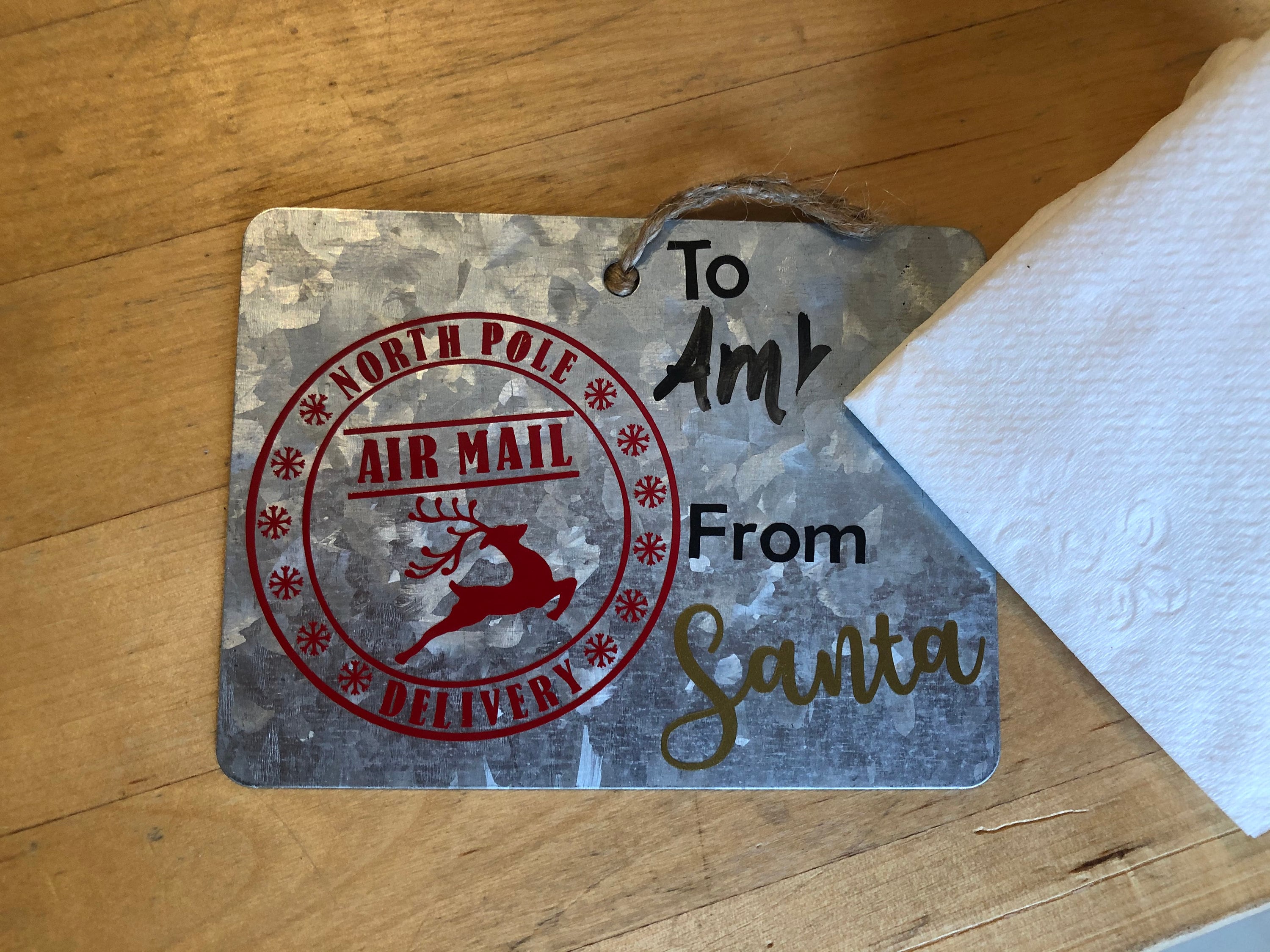 Gift Tag / Metal Gift Tag / Reusable Gift Tag from Santa Etsy