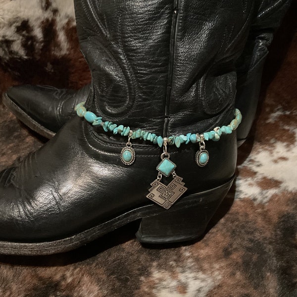 turquoise bead boot bracelet