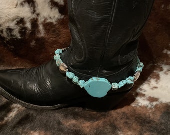 turquoise slab boot bracelet