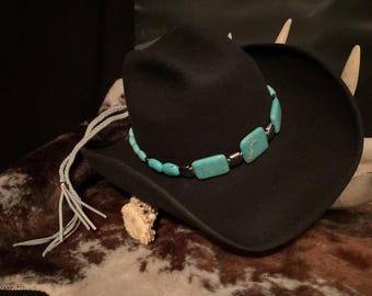 Turquoise bead hatband