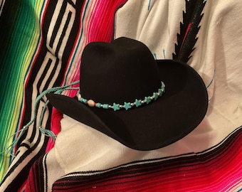 Turquoise star bead hatband