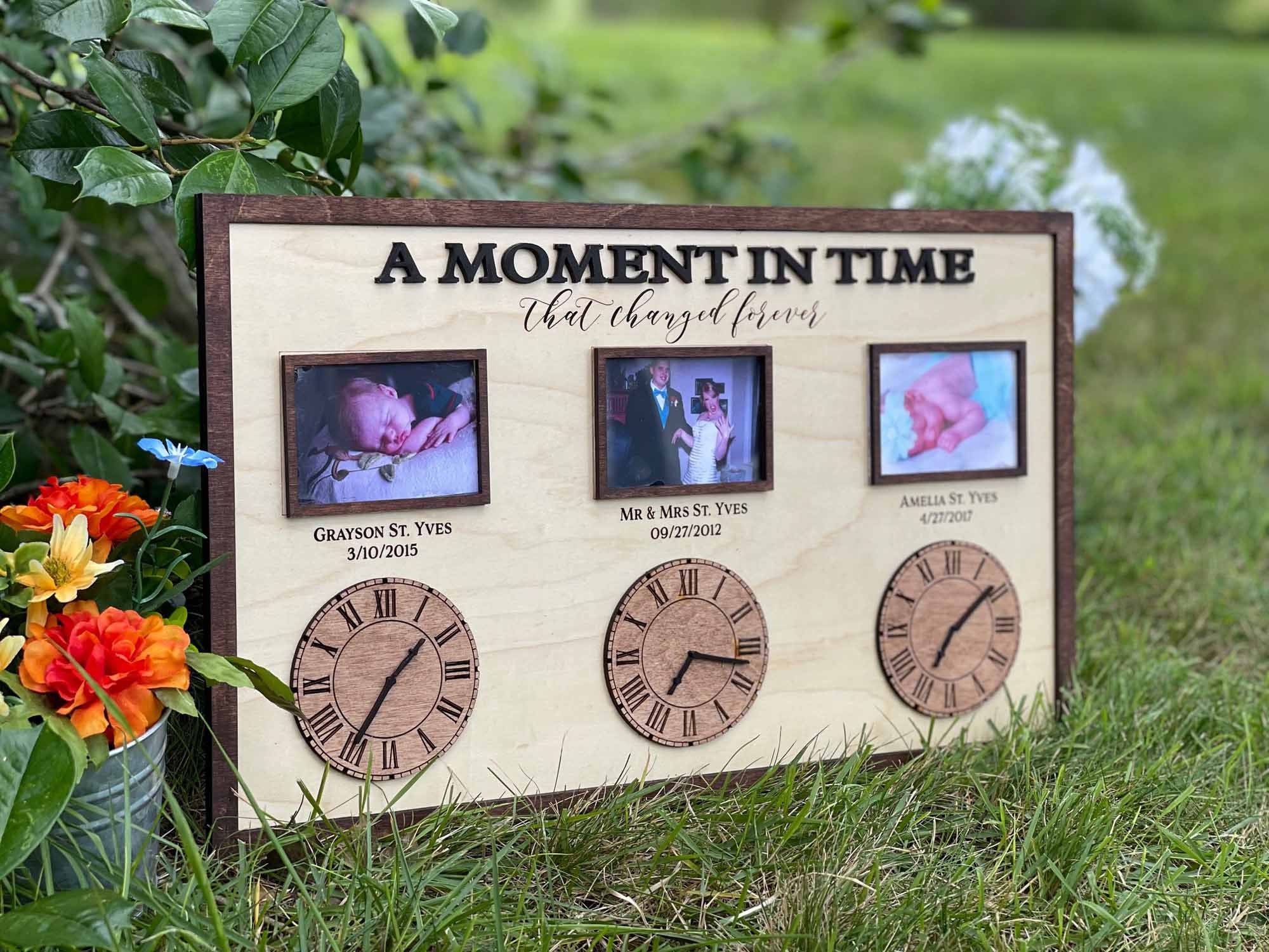 A Moment in Time Custom Photo Frame File-Glowforge-laser-cut-file-svg