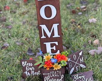 Mini Home Flower box glowforge file optional fronts home decor