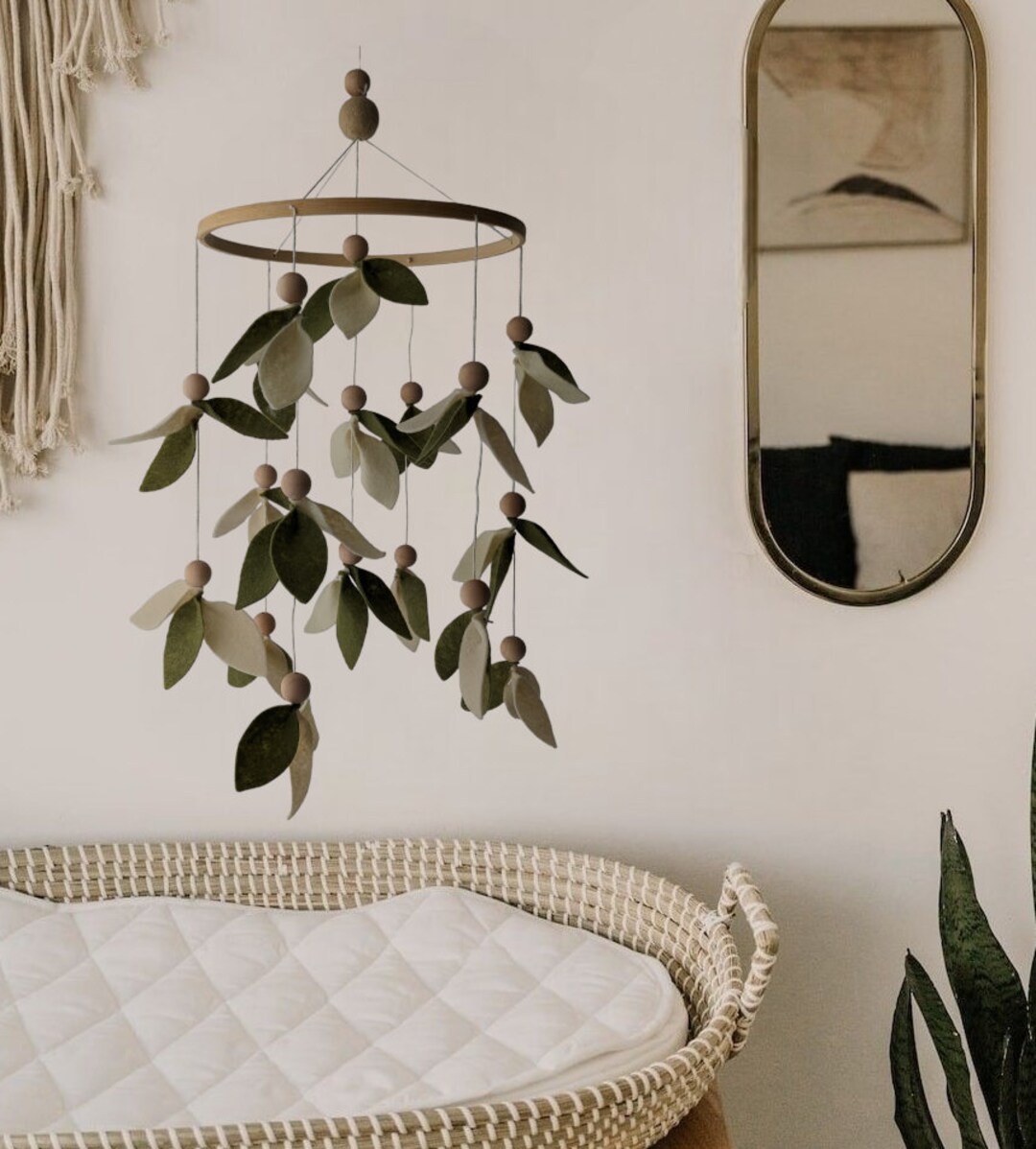 Leaf Mobile, Boho Baby Mobile, Boho Mobile, Boho Nursery Decor, Boho
