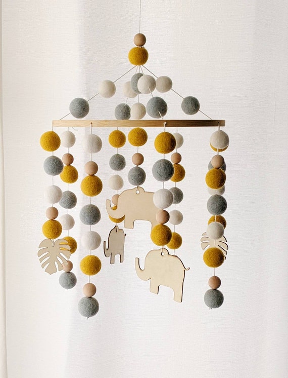 Safari Nursery Mobile Jungle Baby Mobile Elephant Nursery Etsy