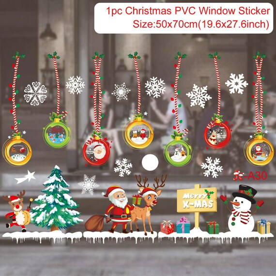1pcs CHRISTMAS SNOWMAN SANTA NIGHTMARE Car Window Vinyl Wall Sticker Xmas Decor