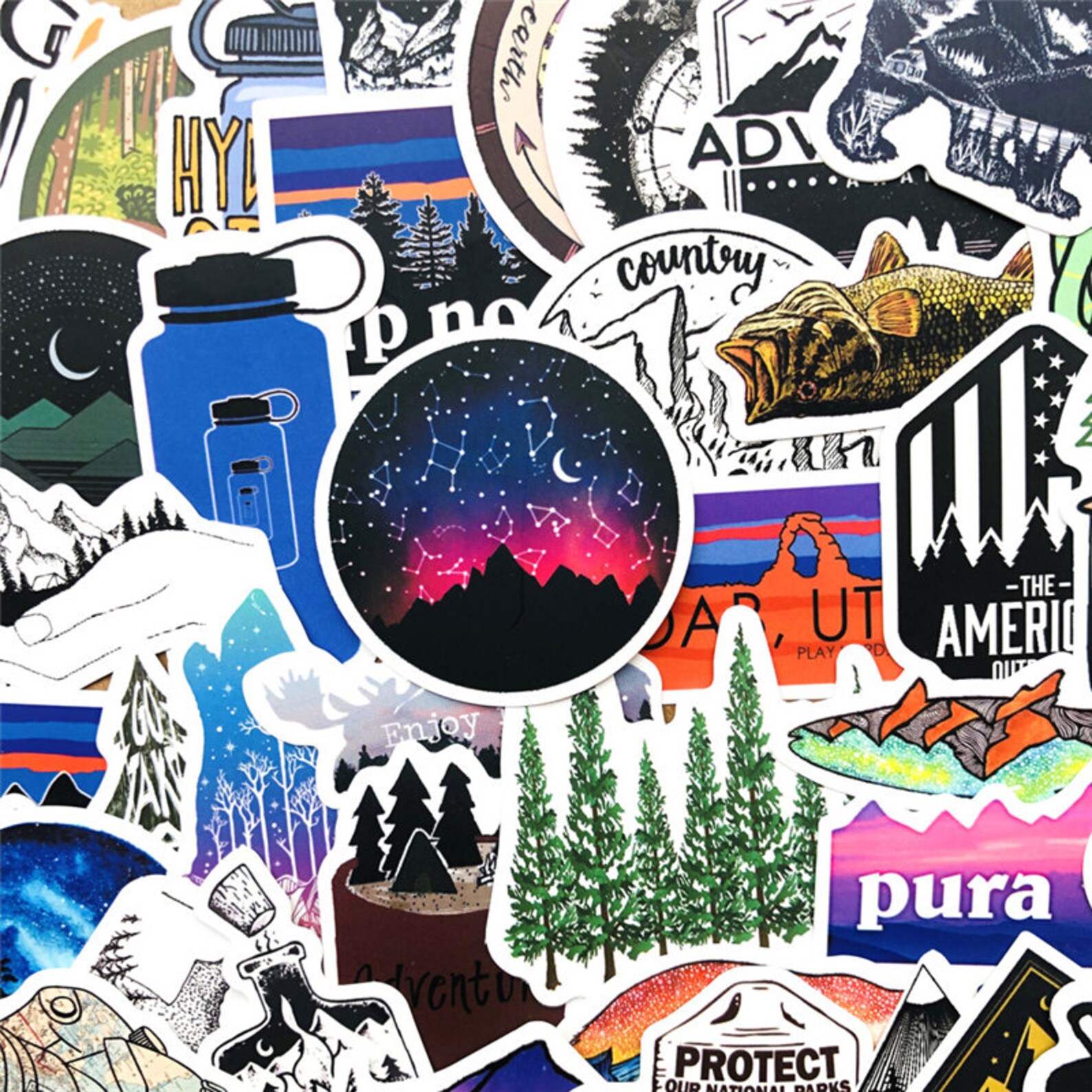 Camping Stickers Travel Nature Hiking Cute Decals Vinyl | Etsy