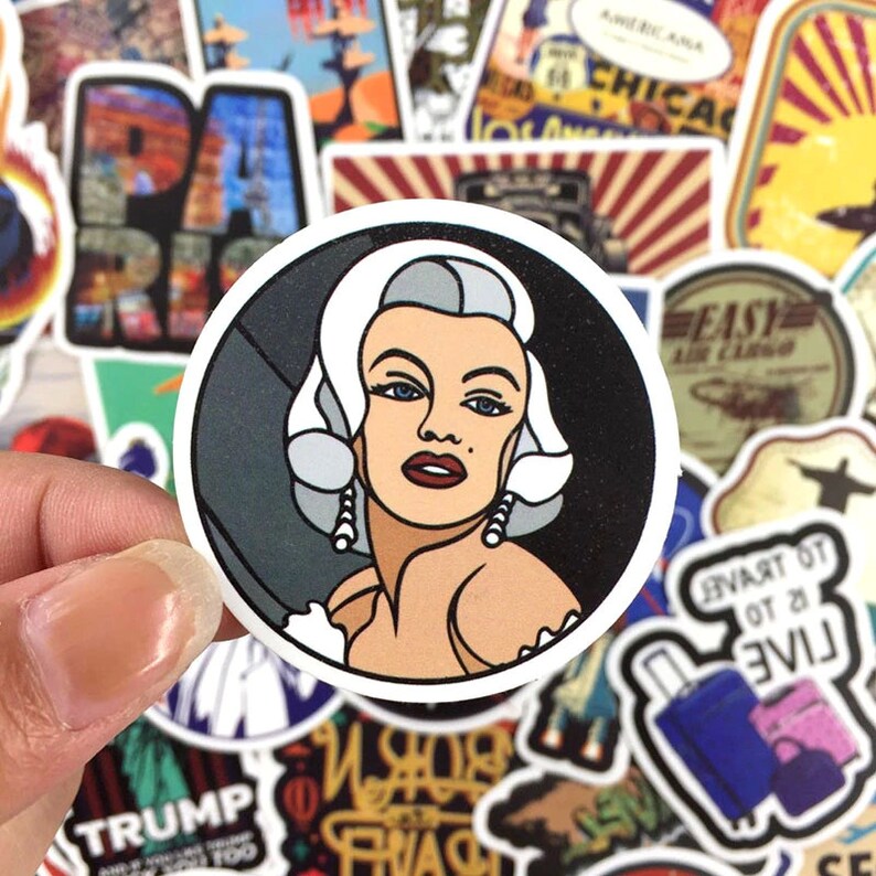 50pcs Pack Retro Graffiti Travel Marilyn Monroe Stickers Etsy