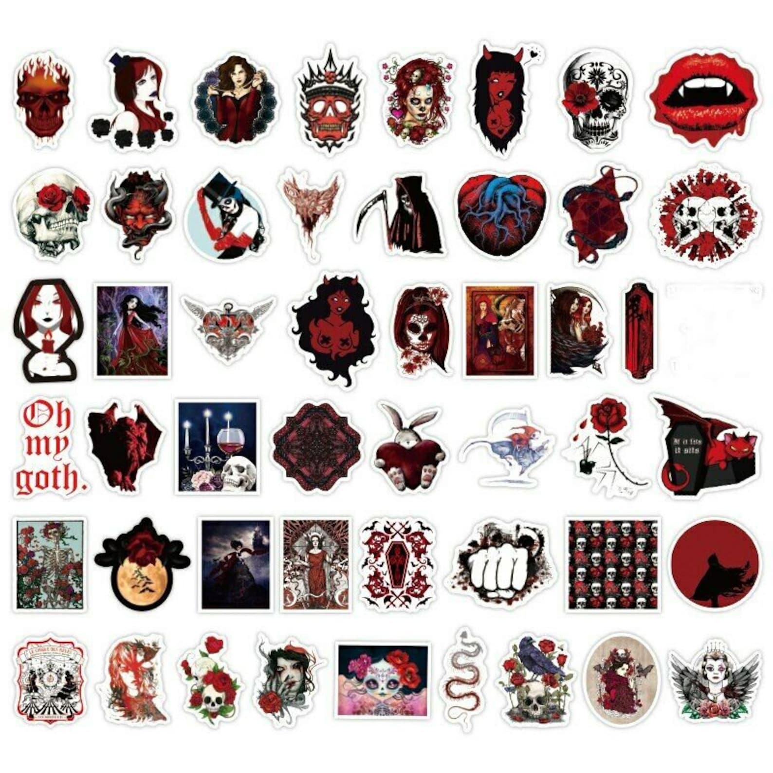 Gothic Stickers Horror Goth Punk Cool Graffiti Decal for | Etsy