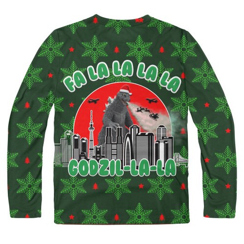 godzilla christmas sweater