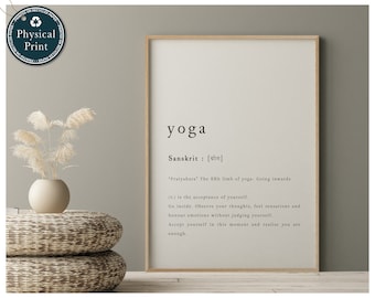 Yoga Definition Print: Minimalist Wellness Art on Recycled Paper