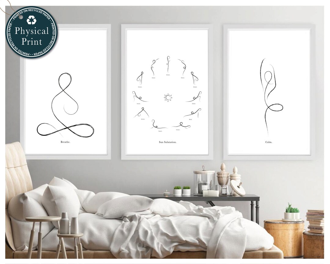 Yoga Pose Print Set: Minimalist Line Art, Yoga Studio Decor - Etsy
