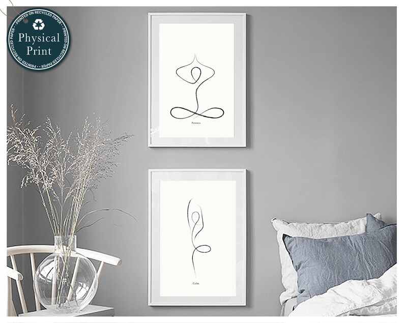 2 Piece Yoga Wall Art Yoga Poses Print Lotus Wall Art Tree Etsy UK