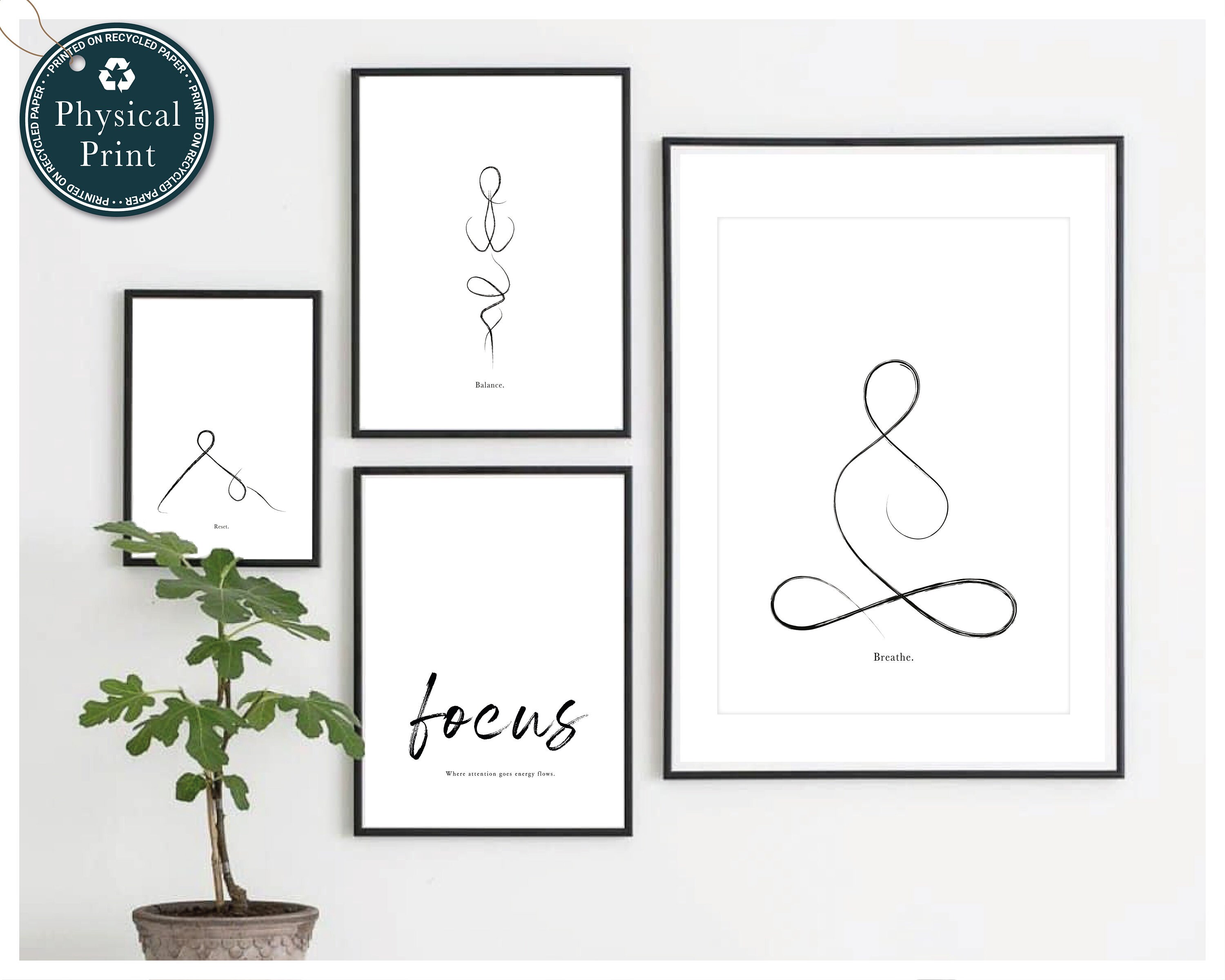 4 Piece Yoga Wall Art Yoga Pose Yoga Poster Yoga Wall Etsy UK