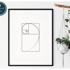 Golden Ratio Print, Modern Wall Art, Physical Print, Recycled Paper ...