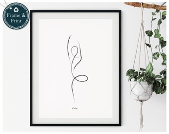 Framed Yoga Art Print: Tree Pose, Eco-Friendly, Yogi Gift