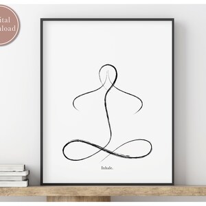 Yoga Art Print, Poster, Studio Decor, Pose, Yoga Lover Gift, Minimalistic Print, Mindfulness Art, Vinyasa Yoga, Printable Digital Download