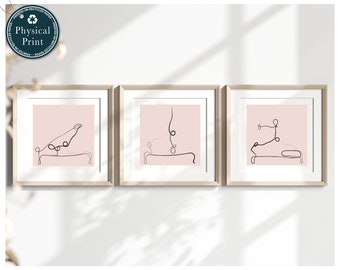 Set of 3 Reformer Pilates Line Art Prints, Minimalist Studio Decor, Cotton Rag Paper, Pilates Home Decor, Fitness Line Art, Modern Decor