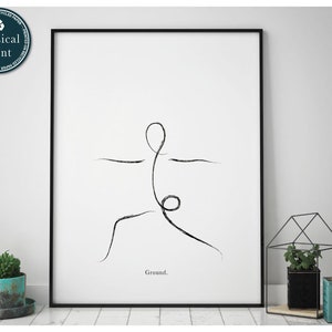 Yoga Poster, Yoga Pose Print, Yoga Studio Decor, Yoga Lover Gift, Yoga Illustration, Yoga Teacher,  Boho Yoga Art, Warrior Pose, Yoga Signs