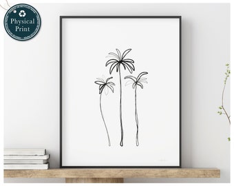 Palm Tree Line Art Print: Black & White Botanical Wall Decor