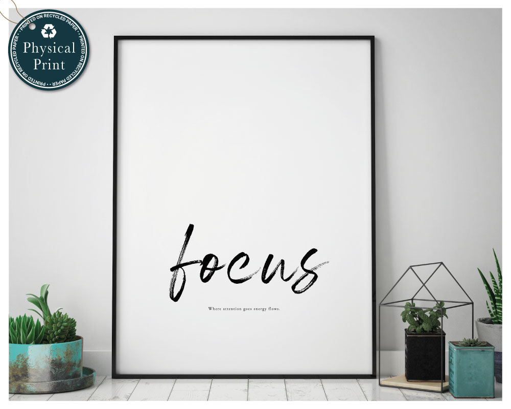 Yoga Quote Art Print Focus Poster Inspirational Print Etsy