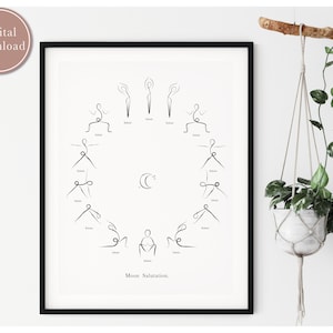 Yoga Art Print, Yoga Poster, Yoga Studio Decor, Yoga Lover Gift, Recycled Art, Minimalistic Print, Vinyasa Yoga Home Decor, Digital Download