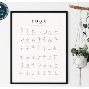 Yoga Poses Poster, Yogi Print, Asanas Poster, Continuous Line Art, Yoga Room Decor, Meditation Line Art, Modern Minimalistic Prints, Gift