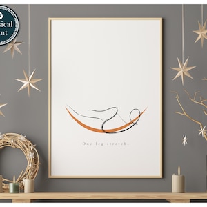 Minimalist Pilates Line Art Print: Pilates Studio Decor