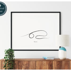 Cartel de yoga de pose infantil, arte continuo de una sola línea, decoración moderna de estudio de yoga, impresión de arte contemporáneo, figura de palo, dibujo de línea significativa