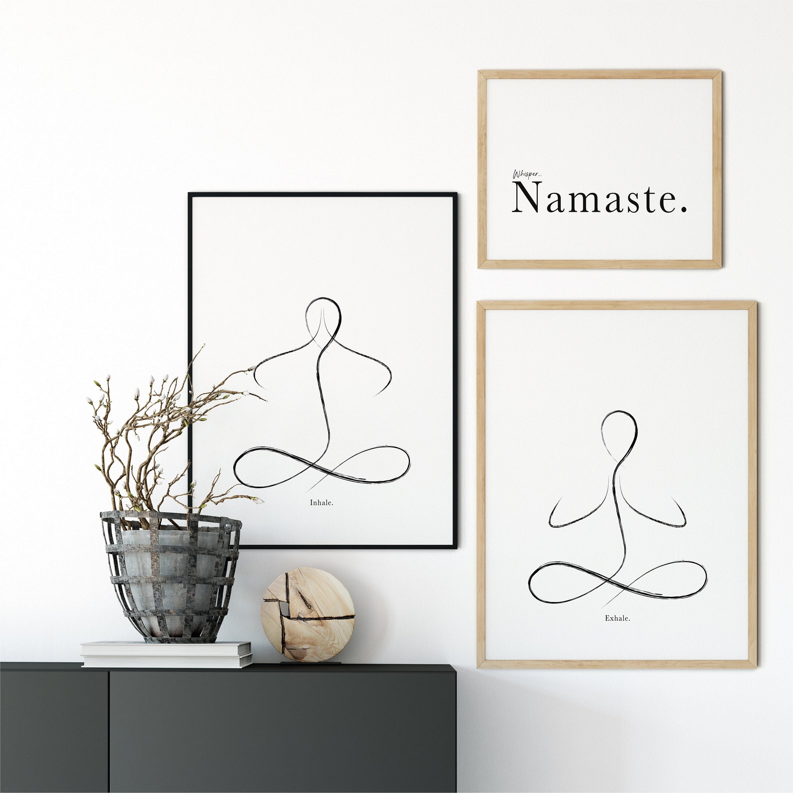 Namaste Wall Art Poster Yoga Quote Art Print Inspirational Etsy