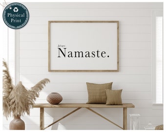 Namaste Wall Art, Poster, Yoga Quote Art Print, Inspirational Print, Meditation, Gift, Wellness Wall Art, Yoga Home Decor, Recycled Art